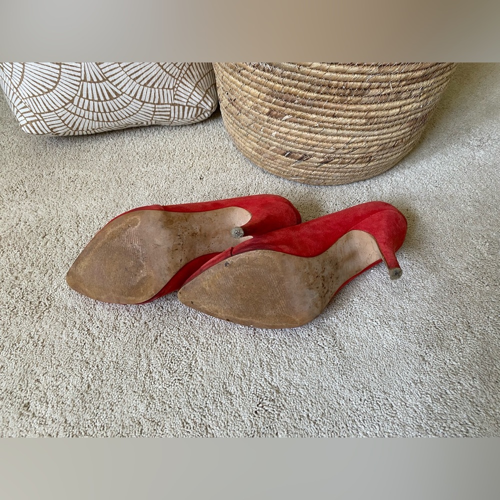 Madewell Suede and Leather Pumps in Cherry ๐ Size 8 - Picture 4 of 6
